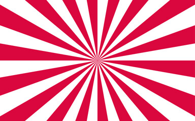 Abstract vivid, radial spiral burst pattern with red and white curved rays. Dynamic and symmetrical, using bold movement and energy. Retro, psychedelic feel reminiscent of vintage pop art.