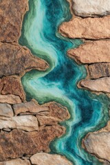 Vibrant Flowing River Stones