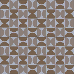 Seamless retro pattern with geometric semicircles in muted brown and blue-gray tones. Perfect for backgrounds, digital art, textile design, and web projects. 7200x7200 px high quality JPG background