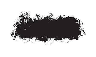 Paint brush. Black ink grunge brush stroke. Vector paintbrush. Grunge design element. Painted ink stripe. Creative isolated spot. Ink smudge abstract shape stain