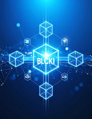 Naklejka premium Blockchain icon, Generated image
