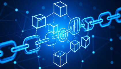 Fototapeta premium Blockchain icon, Generated image