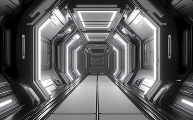 Obraz premium Futuristic Spaceship Corridor