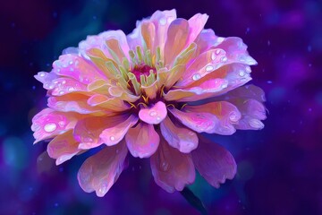 Colorful Flower in Bright Glow