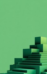 Green Geometric Stacked Shapes