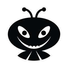 Fototapeta premium Spooky Cartoon Alien Face Simple