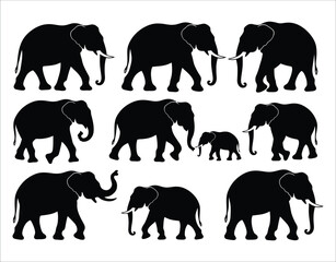 Baby Elephant Outline Vector