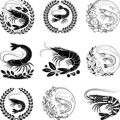 Fototapeta premium Sea Shrimp svg Bundle, Ocean Animal Svg,Sea Animal