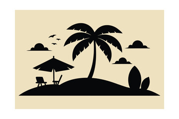 tropical beach with palm trees