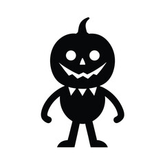 Cartoon Halloween Pumpkin Character Black