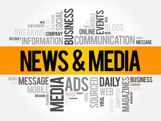 News and Media word cloud collage, social concept background