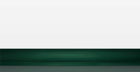 Green table top on white panoramic background, promotional web template - Vector illustration