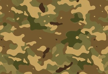 Fototapeta premium Abstract military camouflage seamless pattern in muted greens, browns, and tans , battle, fabric