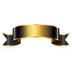 gold ribbon on transparent background