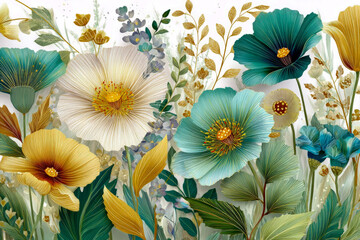 Paper art of flower garden