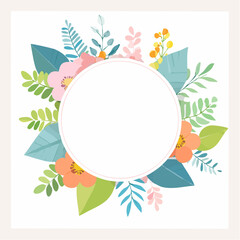 Vector design templates in simple modern style with copy space for text, flowers and leaves - wedding invitation backgrounds and frames, social media stories wallpapers