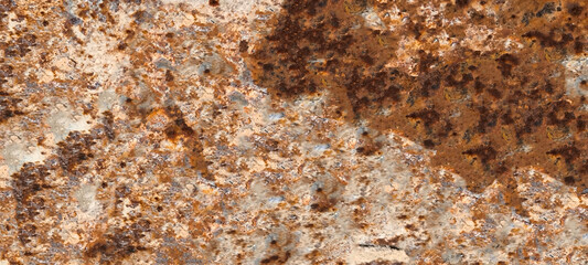 Rust on the iron door for the background. old peeling paint on rusty gates.