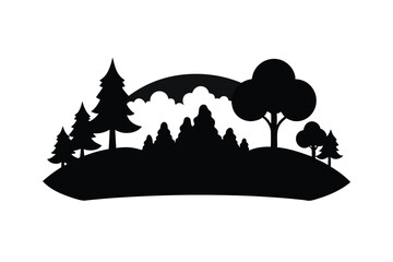 landscape with trees and mountains