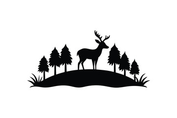 silhouette of a deer