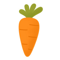 Cute Cartoon Carrot Clipart – Kawaii Farm Vegetable