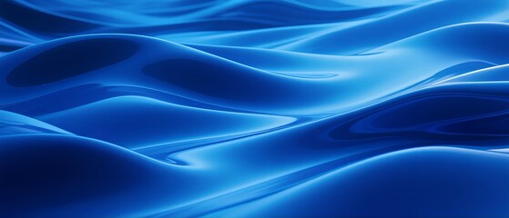 Fototapeta premium Blue Wavy Abstract Texture with Smooth Lines and Vibrant Shades