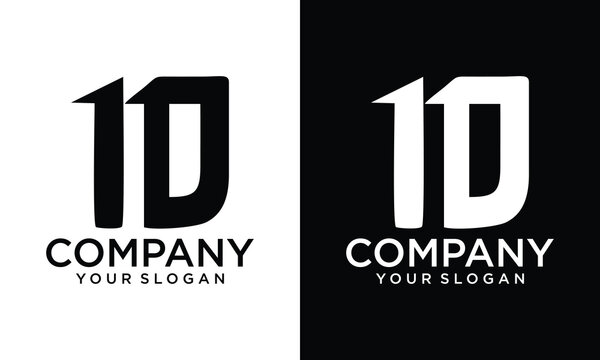 Creative Letter 1D logo design icon