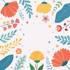 Vector simple minimal illustrations, simple wavy and groovy. hand drawn naive style, flowers and plants, floral botanic design templates, frames and modern wall ...