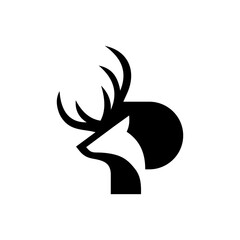 Obraz premium letter P deer logo