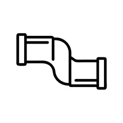 Ductwork fitting in simple line art style representing plumbing icon  