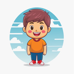 Vector logo design template and graphic elements for advertising, branding, posters and banners, funny cartoon illustrations with smiling character, coffee ...