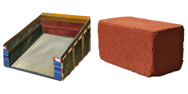 PNG rectangular brick sits beside a transparent geometric frame.