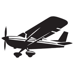 Aviation Power Airplane silhouette with crisp edges – Airplane illustration – Minimalist Airplane vector – Vehicle silhouette

