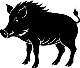 wild boar vector illustration, Boar Silhouette, Unique boar silhouette for modern creative endeavors - boar illustration - minimallest boar vector