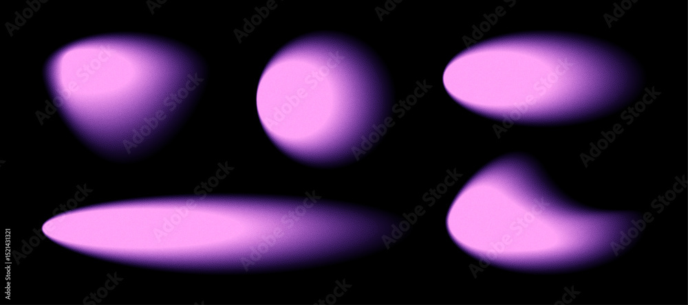 Fototapete several luminescent purple forms, varying in shape from circular to elongated, exist within a stark 