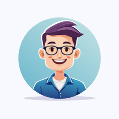 Vector logo design template and graphic elements for advertising, branding, posters and banners, funny cartoon characters, man illustrations with smiling