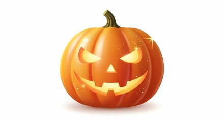 Obraz premium Spooky Halloween Jack-o'-lantern Pumpkin Illustration