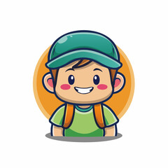 Vector logo design template and graphic element for advertising, branding, posters and banners, funny cartoon illustration with smiling characters and mascots, friends