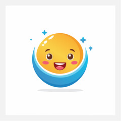 Vector logo design template and graphic element for advertising, branding, posters and banners, funny cartoon illustration with smiling character