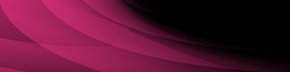 Black and pink abstract banner with geometric pattern and gradient shades, dynamic curve shapes	