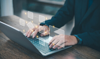 workflow process, programming to streamline strategy, and implement software. Concept of design for automation flowchart of business, model flow diagram of work. Scheme chart of the solution business