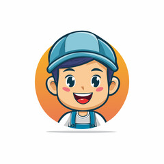 Vector logo design template and graphic element for advertising, branding, posters and banners, funny cartoon illustration with smiling character and mascot,