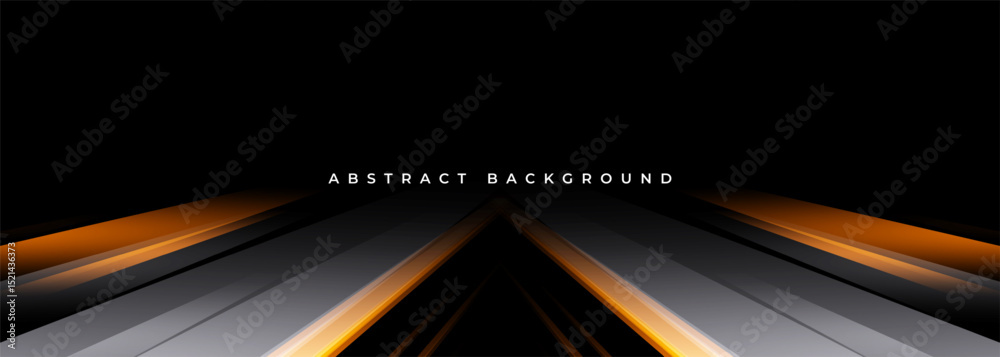 Poster black and orange modern abstract background with gray and yellow glowing movement and high-speed lig