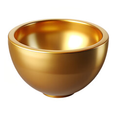 golden bowl on white background 3d