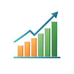 Graph Growth Icon isolated on transparent background