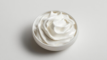 Realistic coconut cream image on white background, HD details