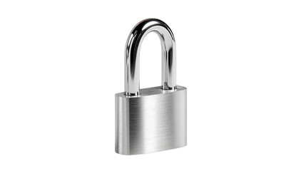 Security in Steel: An impeccable metallic padlock gleaming against a pristine backdrop, symbolizing the strength and steadfastness of data safety and protection. 