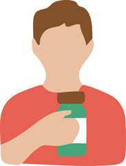 Man Holding Medicine Bottle