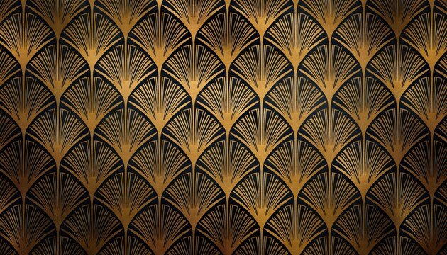 Luxurious Geometric Gold and Brown Pattern – Intricate Symmetrical Abstract Design