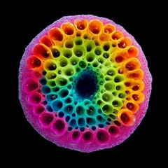 Colorful microscopic cross section