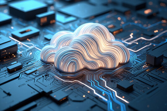 Cloud computing technology digital network data storage and cybersecurity concept - Powered by Adobe